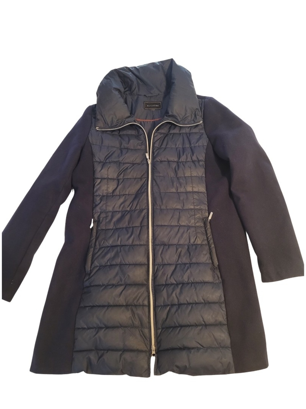 Metaphor Quilted Puffer Coat in Navy